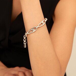 Uno De 50 Chunky Silver Connected Bracelet